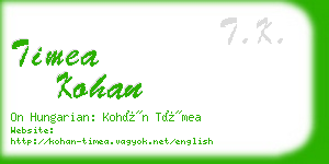 timea kohan business card